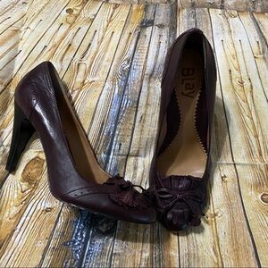 Blay Burgundy Tassle Leather Pumps Heels